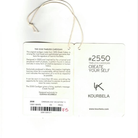 NWT Kourbela 2550 Timeless Archetypes Wrap Cardigan, White - Picture 8 of 9